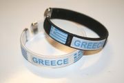 2 GREECE COUNTRY FLAG FLEXIBLE C BRACELETS WRISTBANDS ... CHOOSE YOUR COLOR  ... NEW