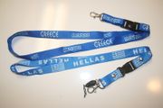 2 GREECE COUNTRY FLAG LANYARDS KEYCHAINS PASSHOLDERS ... 1 BLUE GREECE & 1 HELLAS LANYARD ... NEW
