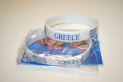 2 GREECE COUNTRY FLAG SOCCER WHITE BRACELET ... FIFA WORLD CUP ... NEW