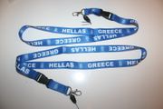 2 GREECE HELLAS BLUE FIFA WORLD CUP SOCCER FOOTBALL HIGH QUALITY LANYARDS KEYCHAINS PASSHOLDERS .. NEW