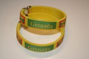 2 GRENADA YELLOW COUNTRY FLAG FLEXIBLE METAL BRACELETS .. NEW