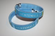 2 GUATEMALA BLUE COUNTRY FLAG FLEXIBLE METAL NYLON BRACELETS .. NEW