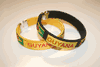2 GUYANA COUNTRY FLAG FLEXIBLE METAL NYLON BRACELETS .. 1 BLACK & 1 YELLOW .. NEW