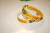 2 GUYANA COUNTRY FLAG FLEXIBLE METAL NYLON BRACELETS ... 1 WHITE & 1 YELLOW ... NEW