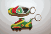 2 GUYANA COUNTRY FLAG SOCCER FOOTBALL SHOE CLEAT KEYCHAINS .. NEW