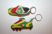 2 GUYANA COUNTRY FLAG SOCCER FOOTBALL SHOE CLEAT KEYCHAINS .. NEW