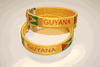 2 GUYANA COUNTRY FLAG YELLOW FLEXIBLE METAL NYLON BRACELETS ... NEW