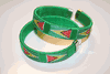 2 GUYANA GREEN COUNTRY FLAG FLEXIBLE METAL NYLON BRACELETS .. NEW