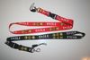 2 HAPPY SMILEY FLACE LANYARDS KEYCHAINS PASSHOLDERS ... CHOOSE BETWEEN RED & BLACK .. NEW