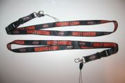 2 HARLEY DAVIDSON MOTORCYCLE BLACK HIGH QUALITY  LANYARDS KEYCHAINS PASSHOLDERS TICKET HOLDERS ...NEW