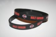 2 HARLEY DAVIDSON MOTORCYCLE BLACK SILICONE BRACELETS ... ADULT AND KIDS SIZES ... NEW