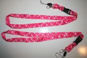 2 HEARTS LOVE PINK LANYARDS KEYCHAINS PASSHOLDERS ... NEW
