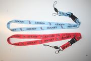 2 HOCKEY LANYARDS KEYCHAINS PASSHOLDERS TICKET HOLDERS ... CHOOSE BABY BLUE OR RED COLOR ... NEW