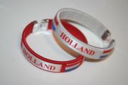 2 HOLLAND COUNTRY FLAG FLEXIBLE C BRACELETS WRISTBANDS .. CHOOSE YOUR COLOR .. NEW