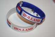 2 HOLLAND COUNTRY FLAG FLEXIBLE C BRACELETS WRISTBANDS .. CHOOSE YOUR COLOR ...NEW