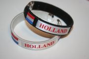 2 HOLLAND COUNTRY FLAG FLEXIBLE C BRACELETS WRISTBANDS .. CHOOSE YOUR COLOR .. NEW