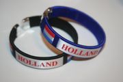 2 HOLLAND COUNTRY FLAG FLEXIBLE C BRACELETS WRISTBANDS .. CHOOSE YOUR COLOR .. NEW