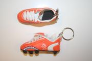 2 HOLLAND KNVB ORANGE SOCCER FOOTBALL SHOE CLEAT KEYCHAINS .. NETHERLANDS FIFA WORLD CUP EURO .. NEW