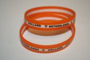 2 HOLLAND NETHERLANDS ORANGE & WHITE  SOCCER SILICONE BRACELETS WRISTBANDS ... FIFA WORLD CUP FOOTBALL ... NEW
