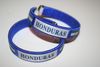 2 HONDURAS BLUE COUNTRY FLAG FLEXIBLE METAL NYLON BRACELETS .. NEW