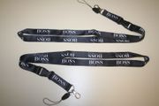 2 HUGO BOSS BLACK DESIGNER HIGH QUALITY LANYARDS KEYCHAINS PASSHOLDERS .. NEW