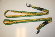 2 " I LOVE JAMAICA " COUNTRY FLAG YELLOW & GREEN LANYARDS KEYCHAINS PASSHOLDERS .. NEW