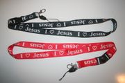 2 I LOVE JESUS LANYARDS KEYCHAINS PASSHOLDERS VARIETY .. NEW