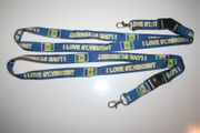2 " I LOVE ST. VINCENT " BLUE COUNTRY FLAG LANYARDS KEYCHAINS PASSHOLDERS .. NEW