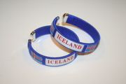 2 ICELAND BLUE COUNTRY FLAG FLEXIBLE C BRACELETS WRISTBANDS .. NEW