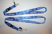 2 ICELAND COUNTRY FLAG BLUE LANYARDS KEYCHAINS PASSHOLDERS .. NEW