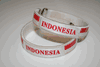 2 INDONESIA WHITE COUNTRY FLAG FLEXIBLE METAL NYLON BRACELETS .. NEW