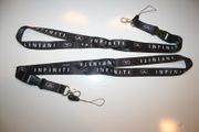 2 INFINITI BLACK HIGH QUALITY CAR LANYARDS KEYCHAINS PASSHOLDERS .. NEW