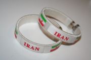2 IRAN COUNTRY FLAG FLEXIBLE BRACELETS WRISTBANDS ...NEW 