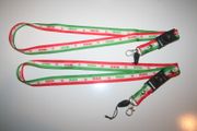 2 IRAN COUNTRY FLAG STRIPED LANYARDS KEYCHAINS PASSHOLDERS .. NEW
