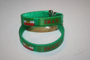2 IRAN GREEN PERSIAN COUNTRY FLAG FLEXIBLE BRACELETS WRISTBANDS .. NEW