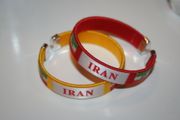 2 IRAN PERSIAN COUNTRY FLAG FLEXIBLE BRACELETS WRISTBANDS .. CHOOSE YOUR COLOR .. NEW