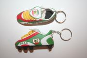 2 IRAN PERSIAN COUNTRY FLAG SOCCER FOOTBALL SHOE CLEAT KEYCHAIN .. NEW