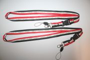 2 IRAQ STRIPED COUNTRY FLAG LANYARDS KEYCHAINS PASSHOLDERS ... NEW