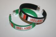 2 IRELAND COUNTRY FLAG FLEXIBLE C BRACELETS WRISTBANDS .. CHOOSE YOUR COLOR .. NEW