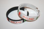 2 IRELAND COUNTRY FLAG FLEXIBLE C BRACELETS WRISTBANDS .. CHOOSE YOUR COLOR .. NEW