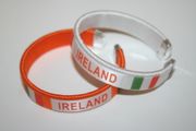 2 IRELAND COUNTRY FLAG FLEXIBLE C BRACELETS WRISTBANDS .. CHOOSE YOUR COLOR .. NEW