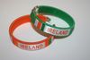 2 IRELAND COUNTRY FLAG FLEXIBLE C'  BRACELETS WRISTBANDS .. CHOOSE YOUR COLOR ... SOCCER FOOTBALL ... NEW
