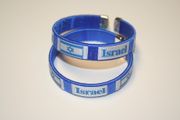 2 ISRAEL COUNTRY FLAG BLUE FLEXIBLE METAL NYLON BRACELETS ... NEW