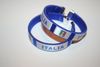 2 ITALIA BLUE & WHITE FIFA WORLD CUP LOGO FLEXIBLE C BRACELETS WRISTBANDS .. ITALY .. NEW 