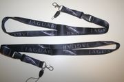 2 JAGUAR BLACK HIGH QUALITY SPORTS CAR LANYARDS KEYCHAINS PASSHOLDERS .. NEW