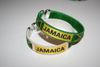 2 JAMAICA COUNTRY FLAG FLEXIBLE METAL NYLON BRACELETS ...( CHOOSE GREEN OR WHITE COLOR) ... NEW
