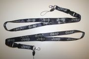 2 JEEP BLACK HIGH QUALITY LANYARDS KEYCHAINS PASSHOLDERS .. NEW