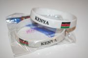 2 KENYA COUNTY FLAG WHITE SILICONE BRACELETS WRISTBANDS .. NEW