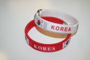 2 KOREA COUNTRY FLAG FLEXIBLE BRACELETS WRISTBANDS ... CHOOSE YOUR COLOR ... NEW