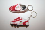 2 LEBANON COUNTRY FLAG SOCCER FOOTBALL SHOE CLEAT KEYCHAIN .. NEW